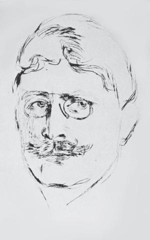Портрет Гамсуна, ставший причиной ссоры писателя с Э. Мунком. 1896 г
