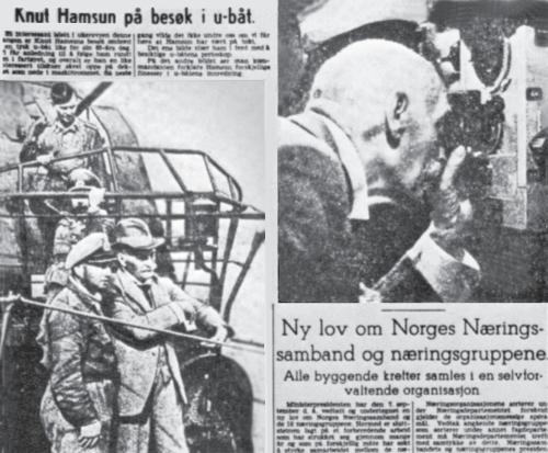 Газетная статья под заголовком «Гамсун на борту подводной лодки»