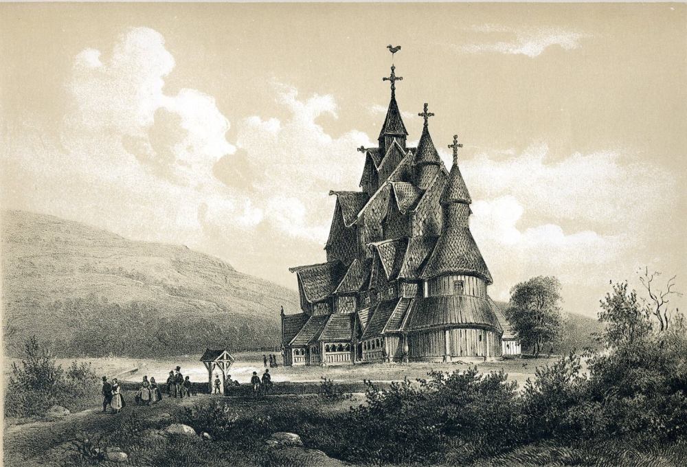 Крупнейшая деревянная церковь Норвегии — ставкирка Хеддал, 1848 г